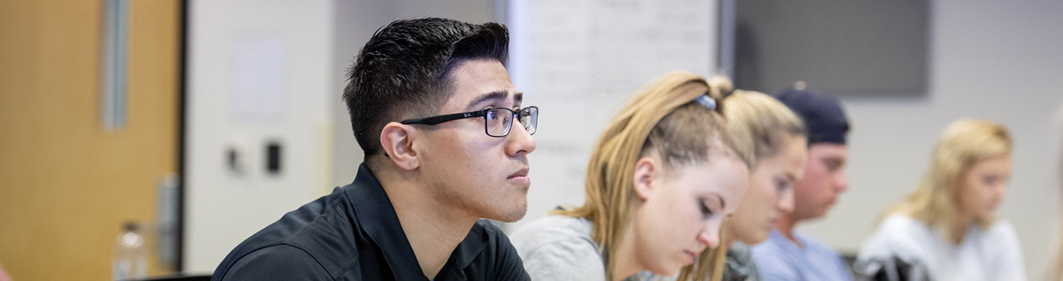 Student focuses in class