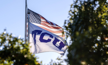 TCU and US flags